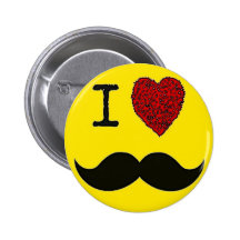 Bigote negro retro del amor del manillar I Pin