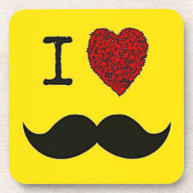 Bigote negro retro del amor del manillar I Posavasos