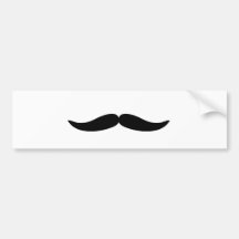 Bigote o bigote negro divertido etiqueta de parachoque