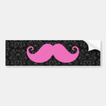 Bigote rosado del manillar en modelo negro del dam pegatina de parachoque