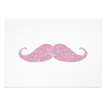 Bigote rosado divertido de Bling Invitación