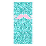 BIGOTE ROSADO FEMENINO EN EFECTO DEL BRILLO DEL TR TARJETA PUBLICITARIA A TODO COLOR