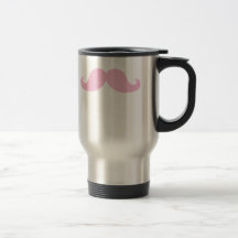 Bigote rosado femenino taza