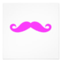 Bigote rosado fucsia femenino invitacion personalizada