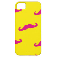 Bigote rosado y amarillo de neón iPhone 5 Case-Mate cobertura
