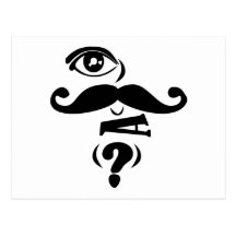 Bigote U del ojo una pregunta Tarjetas Postales