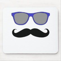 Bigote y humor azul de las gafas de sol alfombrilla de ratones