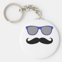 Bigote y humor azul de las gafas de sol llaveros