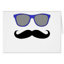 Bigote y humor azul de las gafas de sol felicitacion 
