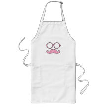 BIGOTE Y VIDRIOS, BRILLO ROSADO IMPRESO DE LA DIVE DELANTAL
