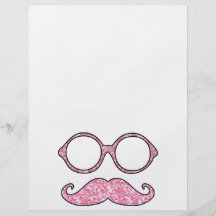 BIGOTE Y VIDRIOS, BRILLO ROSADO IMPRESO DE LA DIVE TARJETON