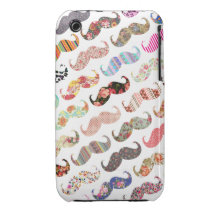 Bigotes coloridos femeninos divertidos de los mode iPhone 3 protector