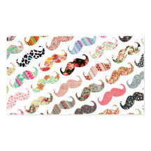 Bigotes coloridos femeninos divertidos de los mode plantilla de tarjeta de negocio