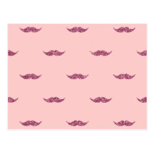 Bigotes rosados del brillo postales