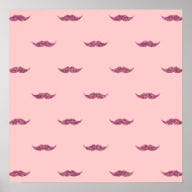 Bigotes rosados del brillo posters