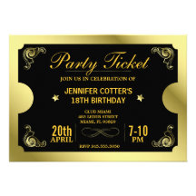 Billete de grupo de oro invitación