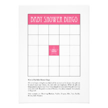 Bingo de la fiesta de bienvenida al bebé - rosa anuncio