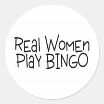 Bingo del juego de las mujeres reales etiqueta redonda