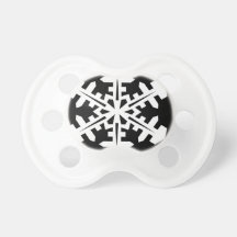 binki blanco y negro del copo de nieve