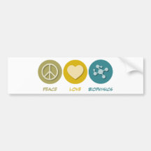 Biofísica del amor de la paz pegatina de parachoque