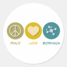 Biofísica del amor de la paz pegatinas  