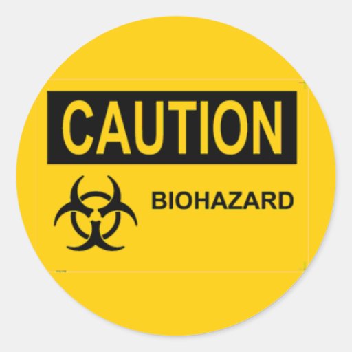 Biohazard de la PRECAUCIÓN Etiqueta Redonda