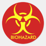¡biohazard! peligro amonestador etiquetas redondas