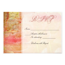Birdcage suave y romántico RSVP Comunicado Personal
