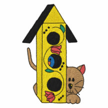 Birdhouse y camisa bordada gato