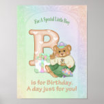 Birthday Bear Boy Print