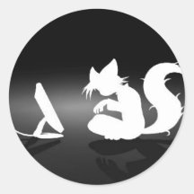 Black and White Furry Adesivos
