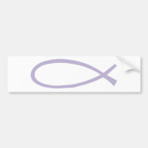 Blanc encariñado del lila de ICHTUS Pegatina De Parachoque