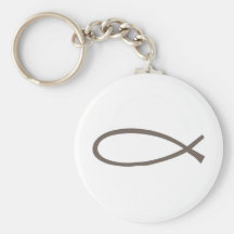 Blanc encariñado del marron de ICHTUS Llavero Personalizado
