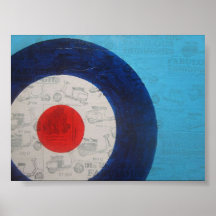 Blanco azul de la MOD Poster