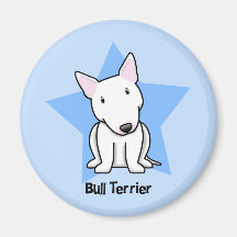 Blanco bull terrier de la estrella de Kawaii Iman Para Frigorífico