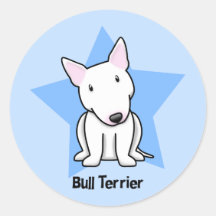 Blanco bull terrier de la estrella de Kawaii Pegatinas