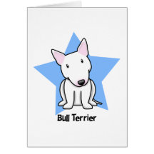 Blanco bull terrier de la estrella de Kawaii Tarjeta
