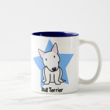 Blanco bull terrier de la estrella de Kawaii Taza