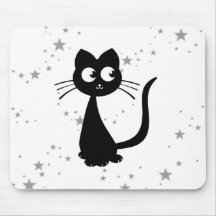 Blanco de Kuro del gatito Tapetes De Ratones