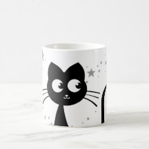 Blanco de Kuro del gatito Tazas De Café