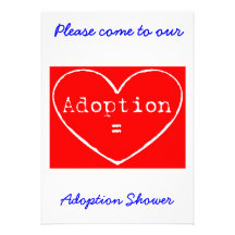 Blanco de la adopción = del amor en la invitación 