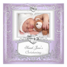 Blanco de la cruz del bautismo del bautizo de la l invitaciones personalizada