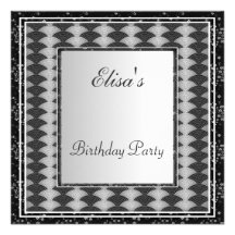 Blanco de la fiesta de cumpleaños del negro del ma anuncios  