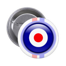 blanco de la MOD 3d en líneas azules y rojas Pins