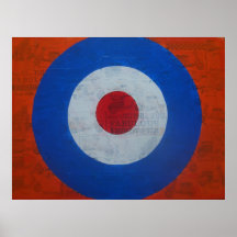 Blanco de la MOD con el fondo de la vespa Posters