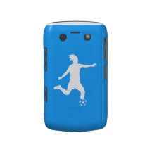 Blanco de la silueta del fútbol de la curva de Bla Blackberry Protectores