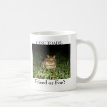 Blanco de la taza del sapo del bastón