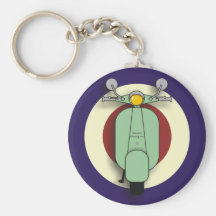 Blanco de la vespa llaveros personalizados
