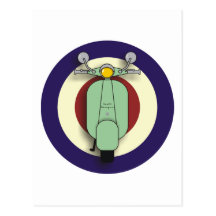 Blanco de la vespa tarjeta postal