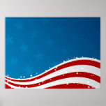 Blanco de la vieja gloria y azul rojos posters